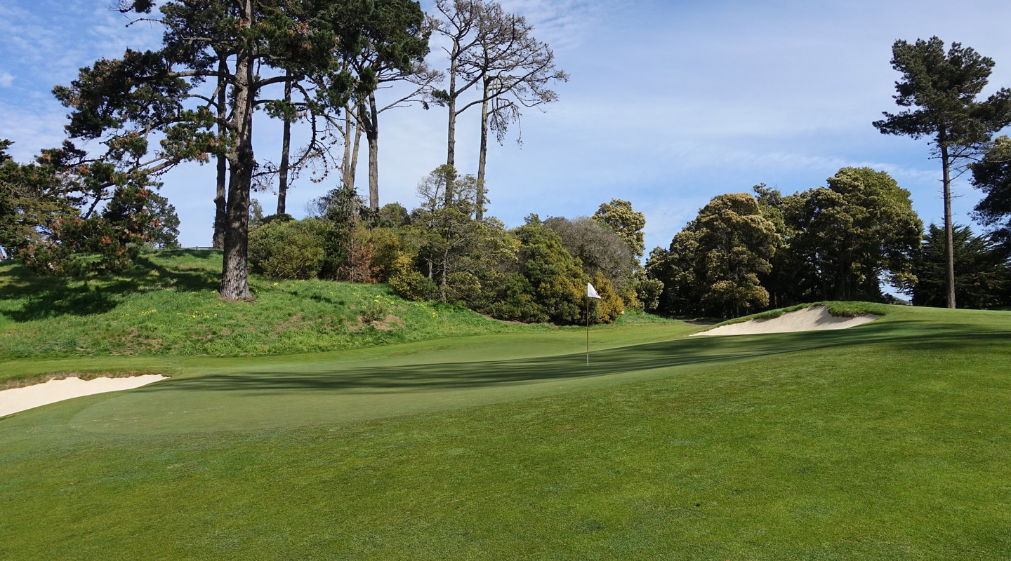 Above the hole on the 5th green is not the place to be - Photo Credit: Jon Cavalier