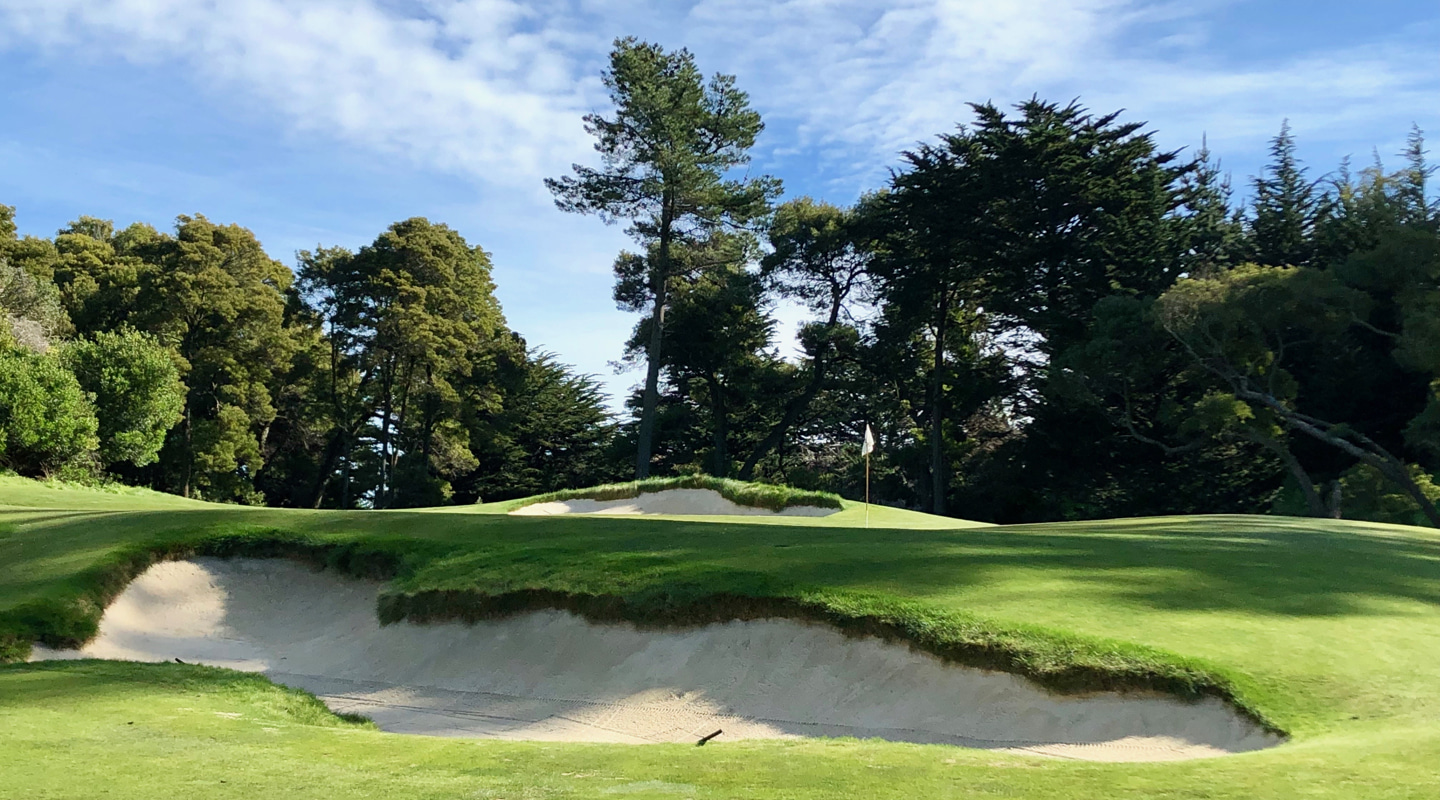 Bunkers front and back put a premium on distance control