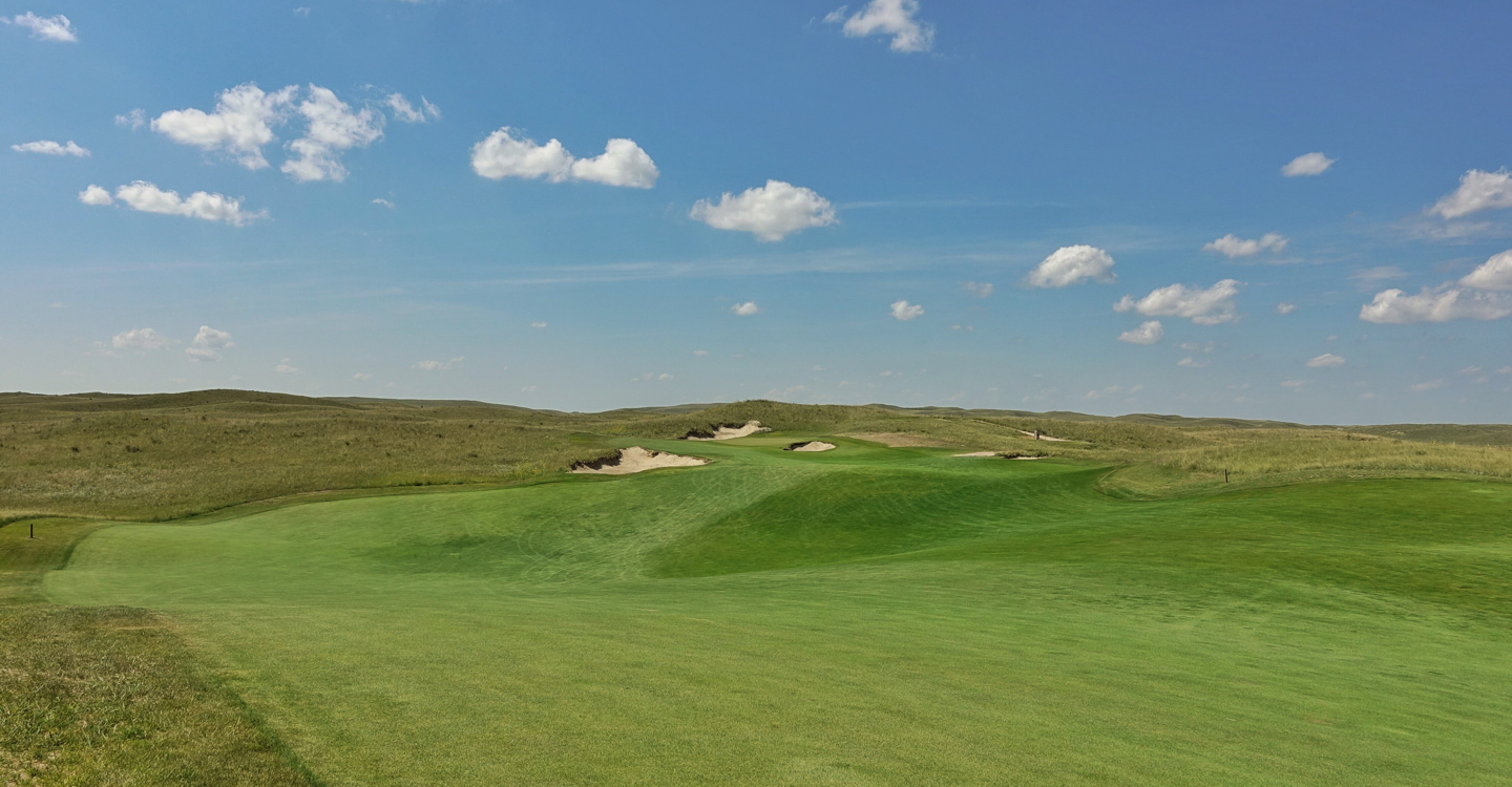 The 14th fairway heaves and rolls The 14th fairway heaves and rolls