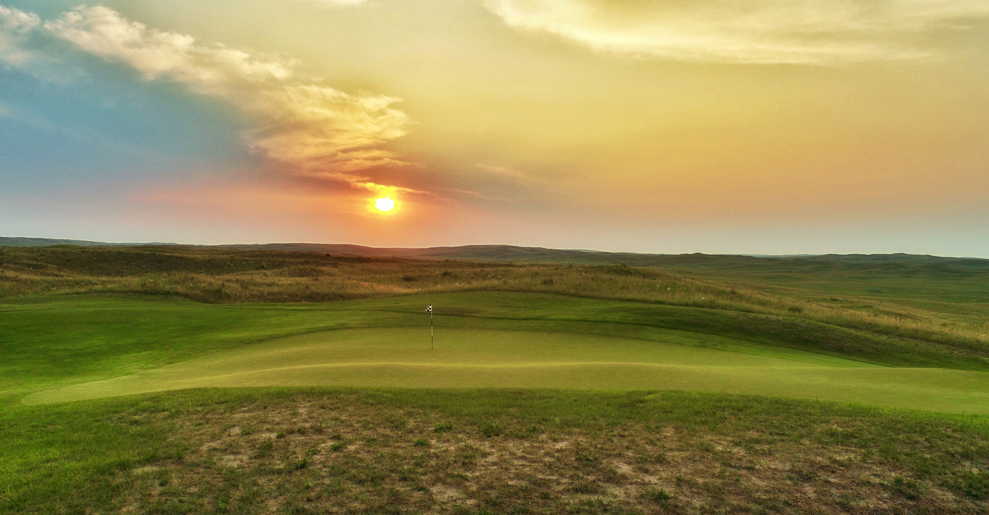 The green at the second has a lay of the land feel The green at the second has a lay of the land feel