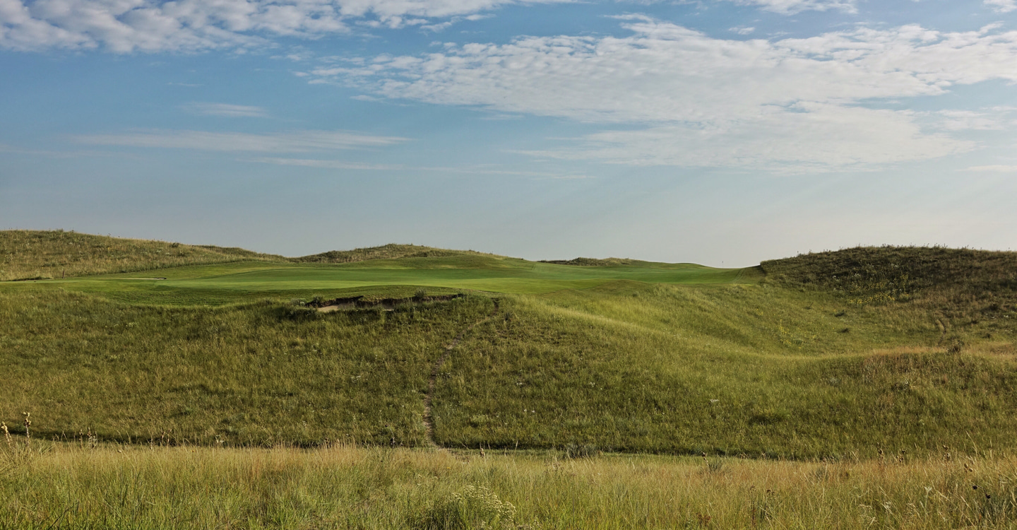 The tee shot is partially blind The tee shot is partially blind