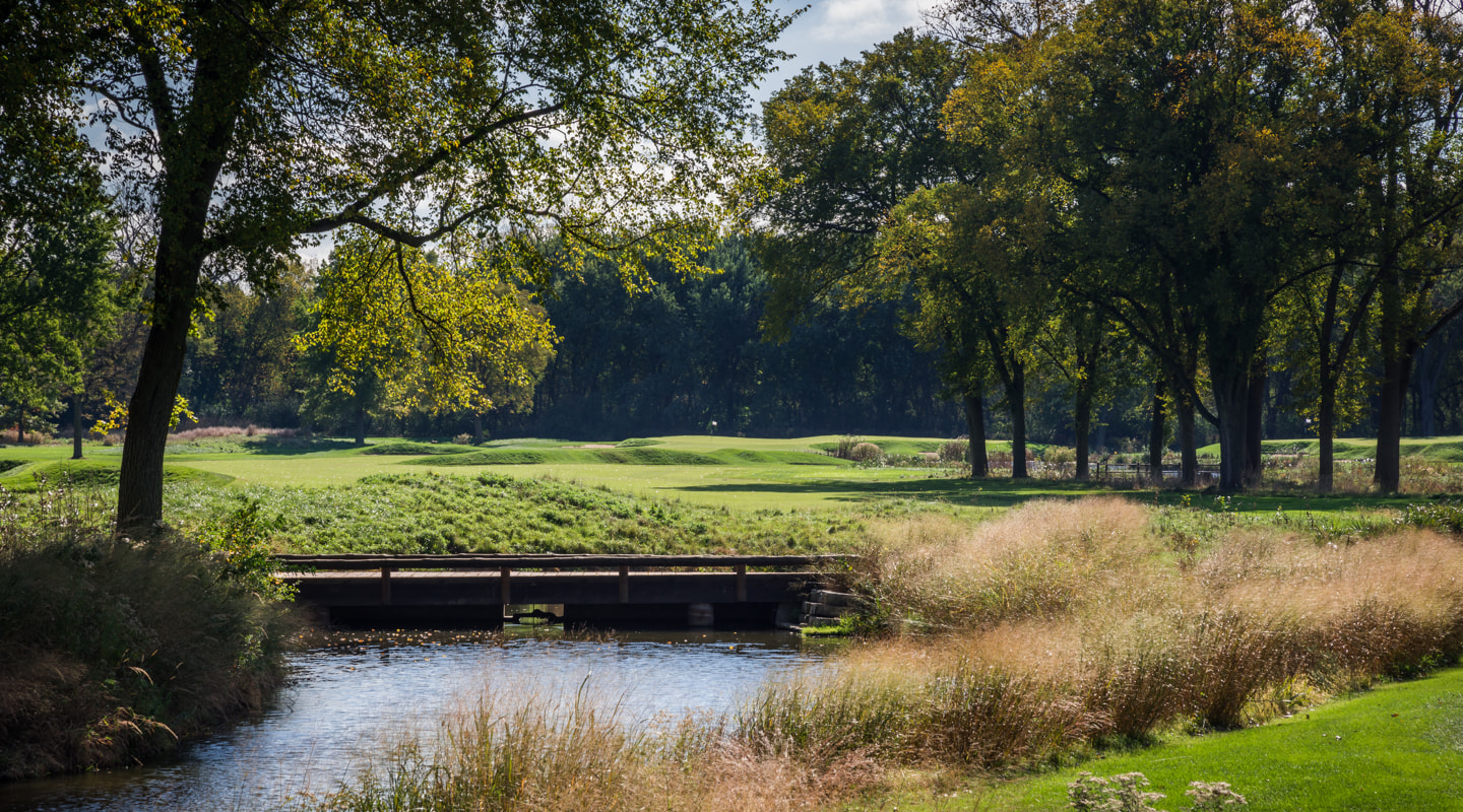The winding waterway separates the 3rd and the 11th The winding waterway separates the 3rd and the 11th
